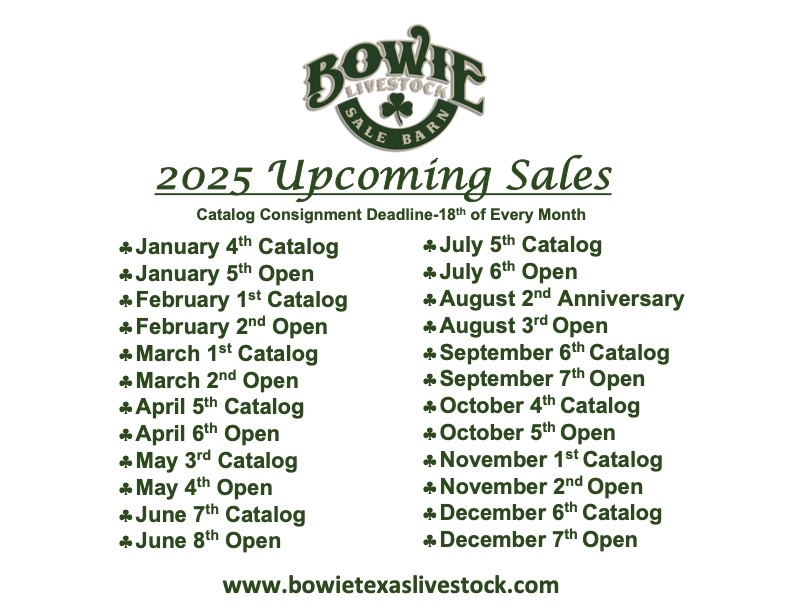 2025 Upcoming Sales